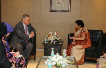 Smt Sushma Swaraj, External Affairs Minister, met with Pehin Lim Jock Seng, Minister of Foreign Affairs and Trade II of Brunei Darussalam on 23 Jan 18 and discussed steps to strengthen bilateral cooperation.